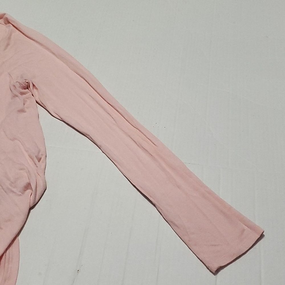 NWOT Aero Pink Long Sleeve Seriously Soft Floral Embroidered Perfect Crew Top L - Picture 10 of 14